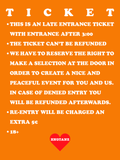 Entry (after 3:00) Ticket ❤️ 15€